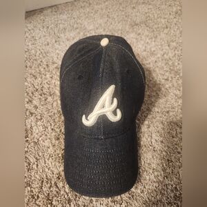 Black Atlanta Braves Baseball Cap with White Logo
